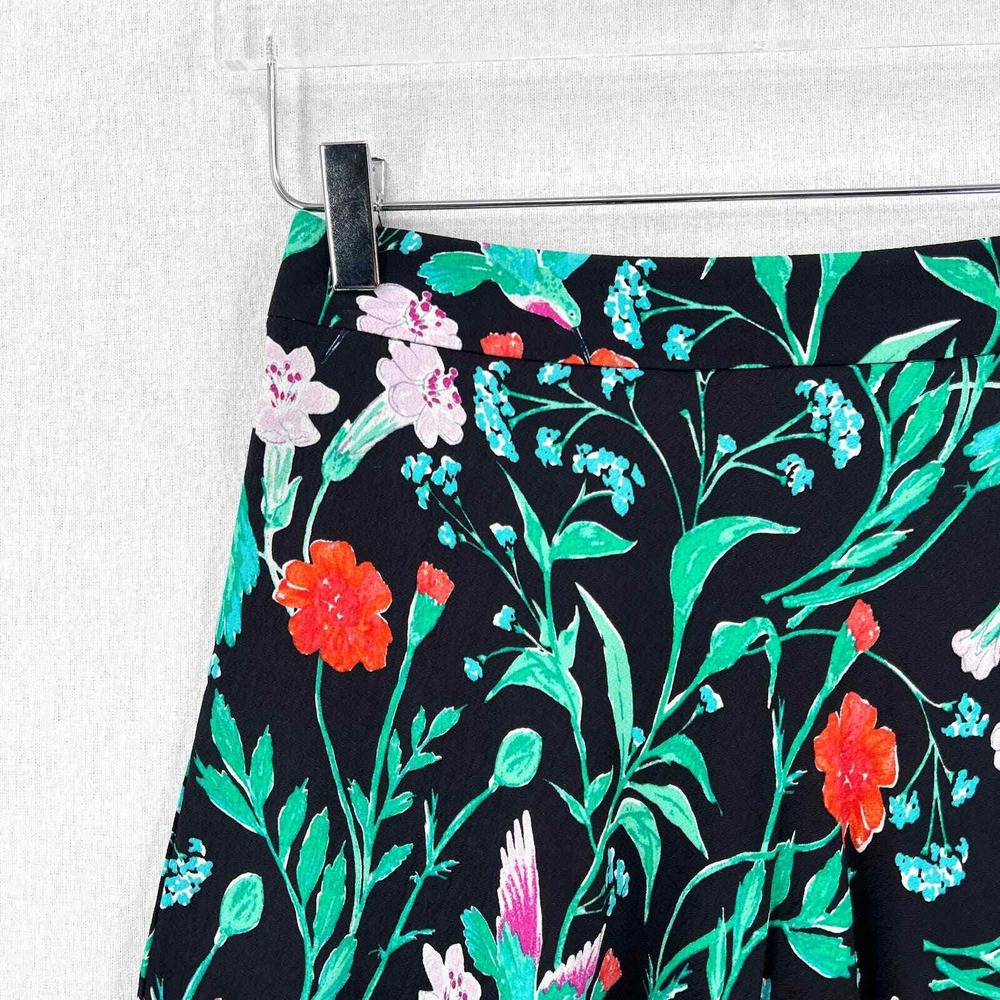 KATE SPADE Mini Skirt Women 2 Black Floral Jardin Scenic Route Tiered Ruffle - Picture 5 of 15